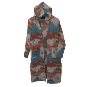 Dictionary Jacket Womens Small  Aztec Western Blanket Soft Cozy Trench Riding